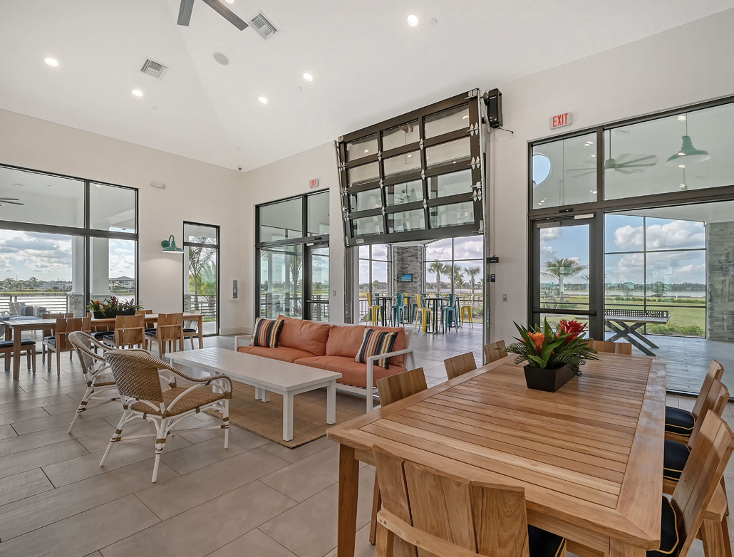 Interior of the SkySail community clubhouse